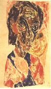 Ernst Ludwig Kirchner Head of a sick man - Selfportrait oil painting artist